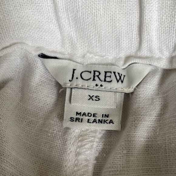J. Crew White Pom-Pom Linen-Cotton Drawstring Shorts Size XS - Picture 3 of 11